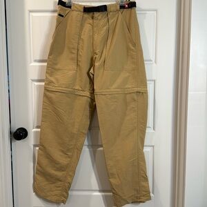 The North Face Mens Paramount Convertible belted Pants Tan Outdoors Zip-Away